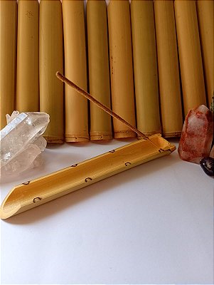 Incensário Bambu + Incenso Massala Sândalo