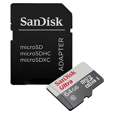 Cartão de Memória SanDisk Ultra 64GB com Adaptador