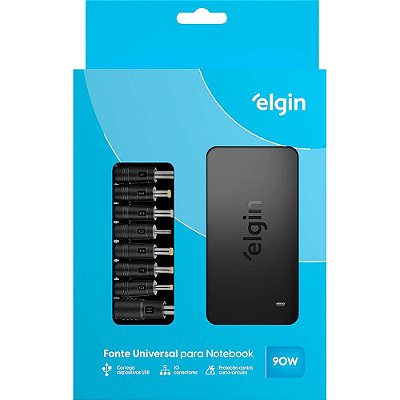 Fonte de Alimentação Universal para Notebook Elgin - Bivolt 90W