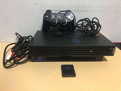 Console PS2 Fat Preto com Adaptador Sata e Memory Card 110V