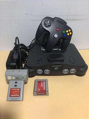 Console Nintendo 64 Preto Com Controle Original + Acessórios 110V
