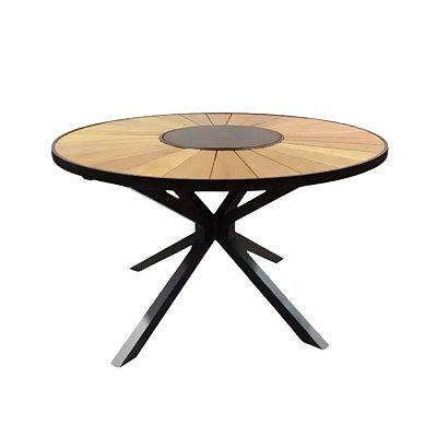 MESA ZURIK TAMPO MADEIRA 1,60 Ø COM GIRO EMBUTIDO