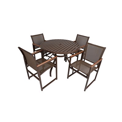 CONJUNTO CANADÁ – MESA 90 Ø  + 04 POLTRONAS