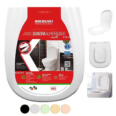 Assento Sanitário Almofadado Retangular QUADRA Mebuki