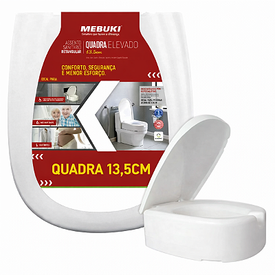 Assento Sanitario Elevado Retangular 13,5 Rigido Sabatini