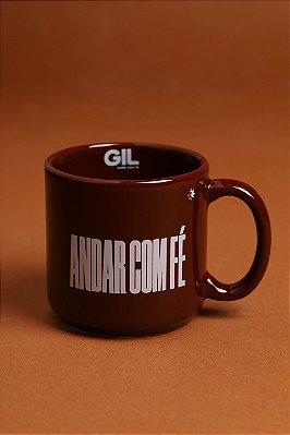 Caneca Marrom Gil Andar com fé - Gilberto Gil