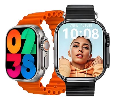 Relógio Inteligente Smartwatch W68 Pro Max Bazik Prime + 7 Pulseiras NFC
