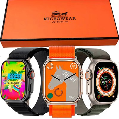 Relógio Inteligente Smartwatch W69 Ultra Mini NFC Bazik Prime