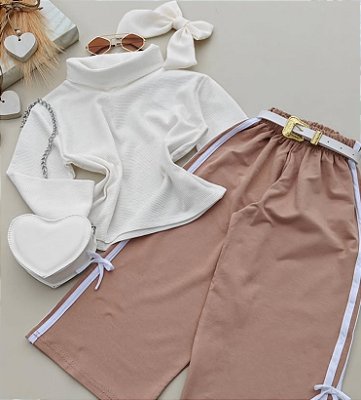 Calça moletom Laço Bege