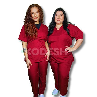 Srcub Pijama Oxfordine Bordo