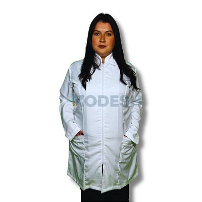 Jaleco Gola Padre Fechamento em Zíper Gabardine