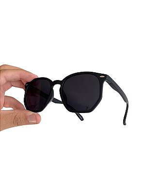 Oculos de sol tulum Preto fosco premium hexagonal flexivel retrô oldstyle unissex