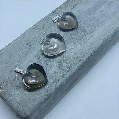 PINGENTE CORAÇÃO MINI QUARTZO FUMÊ-CONCRETIZAÇÃO