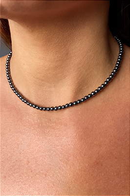 CHOKER HEMATITA BOLINHAS-AMOR PRÓPRIO