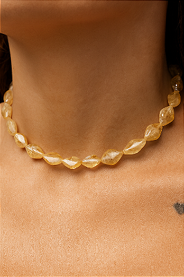 CHOKER CITRINO BALÃO- PROSPERIDADE