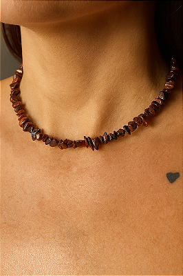 CHOKER OLHO DE TIGRE VERMELHO- PAIXÃO