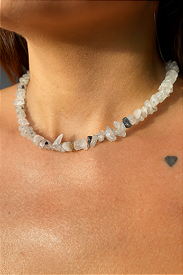CHOKER QUARTZO TURMALINADO- CALMAEÇÃO