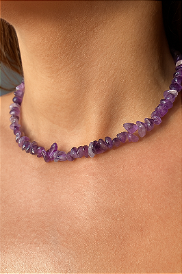 CHOKER AMETISTA -CONEXÃO-TRANSFORMAÇÃO
