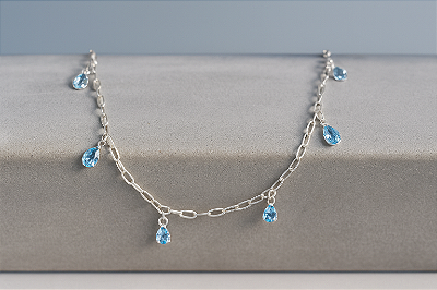 CHOKER ZIRCÔNIAS AZUL
