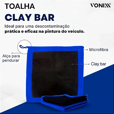 Toalha Clay Bar Vonixx - Descontaminação Eficaz para Pintura de Veículos