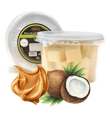 Doce de Leite Tropical em cubos com Coco