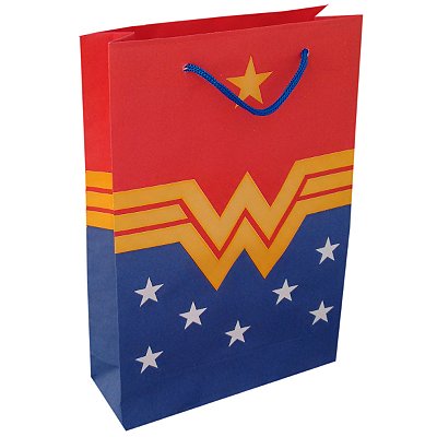 Sacolas de papel Mulher Maravilha 25x17x6 cm