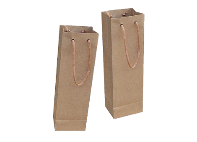 Sacolas de papel Kraft para Vinhos e Bebidas 36x10x10 cm