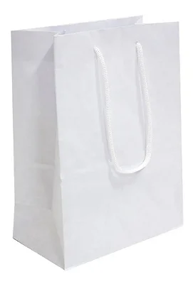 Sacolas de papel Branca 25x17x6 cm