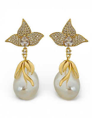 MINI BANNER BRINCO PEROLA COM ZIRCONIA