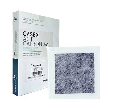 Curativo Carvão Ativado Com Prata - Casex - 10,5x10,5cm Unidade