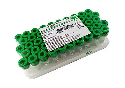 Mini Tubo Heparina de Sódio 0.5ml - Labor Import - C/ 50 Unidades