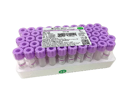 Mini Tubo EDTA K2 0.5ml - Labor Import - C/ 50 Unidades