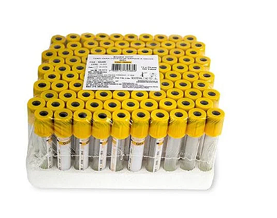 Tubo Gel a Vácuo  Labor Import  - C/ 100 Unid - Plástico 8ml