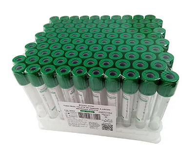 Tubo Heparina a Vácuo - Labor Import - Plástico 6ml C/ 100 Unid