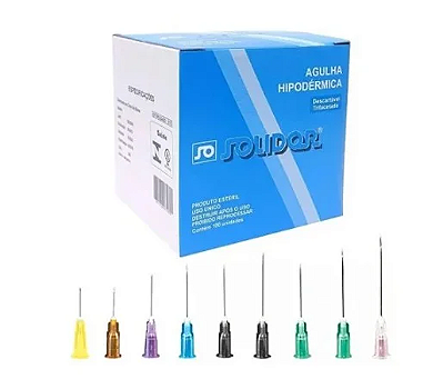 Agulha Hipodérmica Solidor - 20x0,55mm C/ 100 Unid