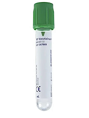 Tubo Heparina de Lítio para Coleta (Vacutainer) - BD - 10ml C/ 100 Unid
