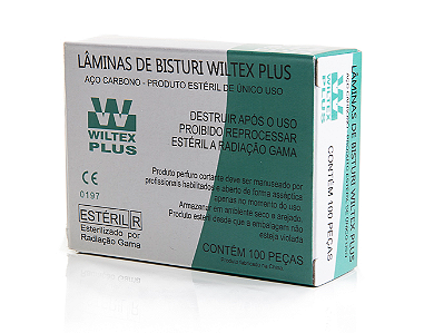 Lâmina Bisturi - Wiltex Plus - Nº10 Aço Carbono C/ 100 Unid