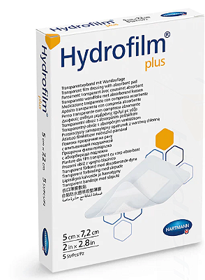 Curativo Filme Trasparente Acrilato Estéril - Hartmann - 5cm x 7,2cm Hydrofilm Plus / Unid