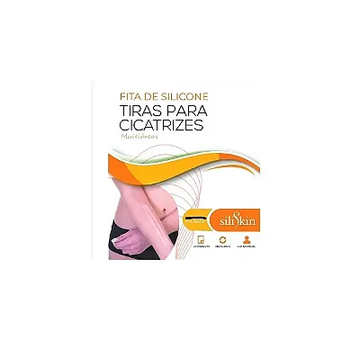 Fita de Silicone P/ Cicatriz e Queloide 15 x 2cm C/4 Unid - Siliskin