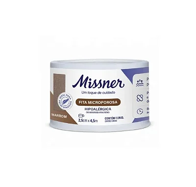 Fita Micropore Marrom 2,5cm x 4,5m - Missner