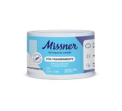 Fita Transparente Transpore 2,5mm x 4,5m - Missner