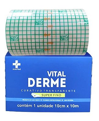 Curativo Filme Transparente Superfino Rolo Vital Derme - 10cm x 10m