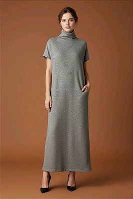 VESTIDO CONFORT EM TRICOT COM BOLSOS