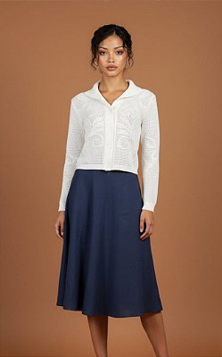 CARDIGAN TRICOT COM BORDADO DE FLORES