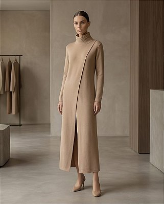 MAXI CAPA EM TRICOT TRANSPASSADA (BEGE)