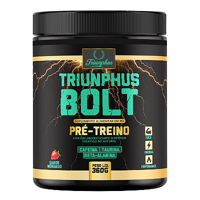 Pré Treino Triunphus Bolt 360g Sabor Morango - Foco, Energia e Performance
