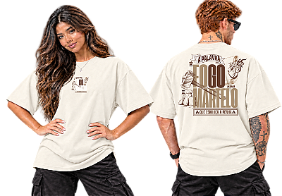Camiseta Oversized A Palavra é Fogo e Martelo — Jeremias 23:29 | DSL Wear