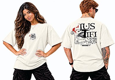 Camiseta Oversized Justificados Pela Fé — Romanos 5 | DSL Wear