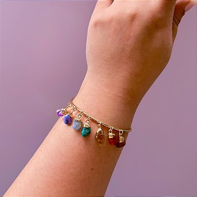 Pulseira 7 Chakras - Dourada – Alinhamento, Equilíbrio e Energia Vital