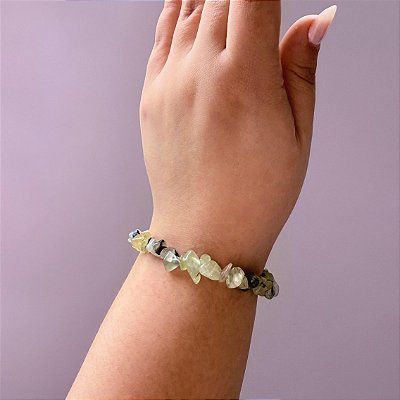 Pulseira de Prehnita – Calmante Natural, Intuição Elevada e Sono Tranquilo